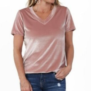 Coco & Main Velvet V-Neck Top